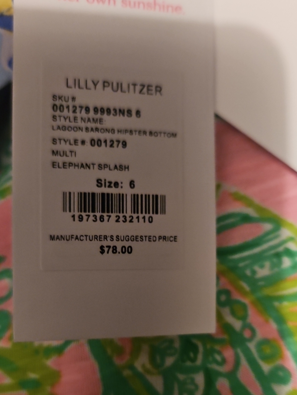 Lilly Pulitzer Pink Multi Floral Bikini Bottoms - Picture 3 of 5